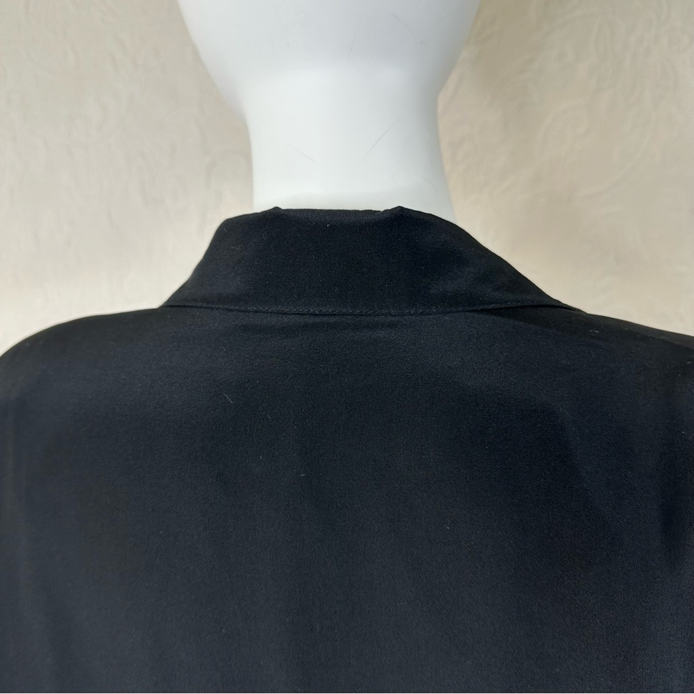 VTG 80s 100% Silk Independent Style Black Blazer - Picture 12 of 16